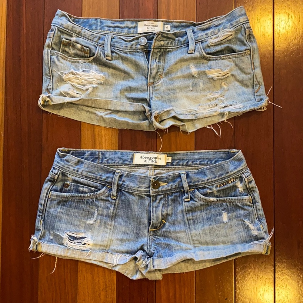 Abercrombie and Fitch Two Pairs of Denim Shorts
